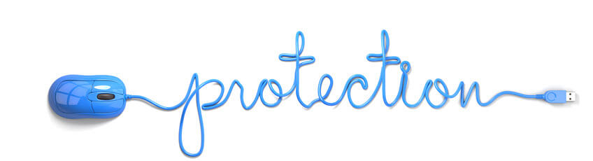 Photo of mouse cord spelling the word protection
